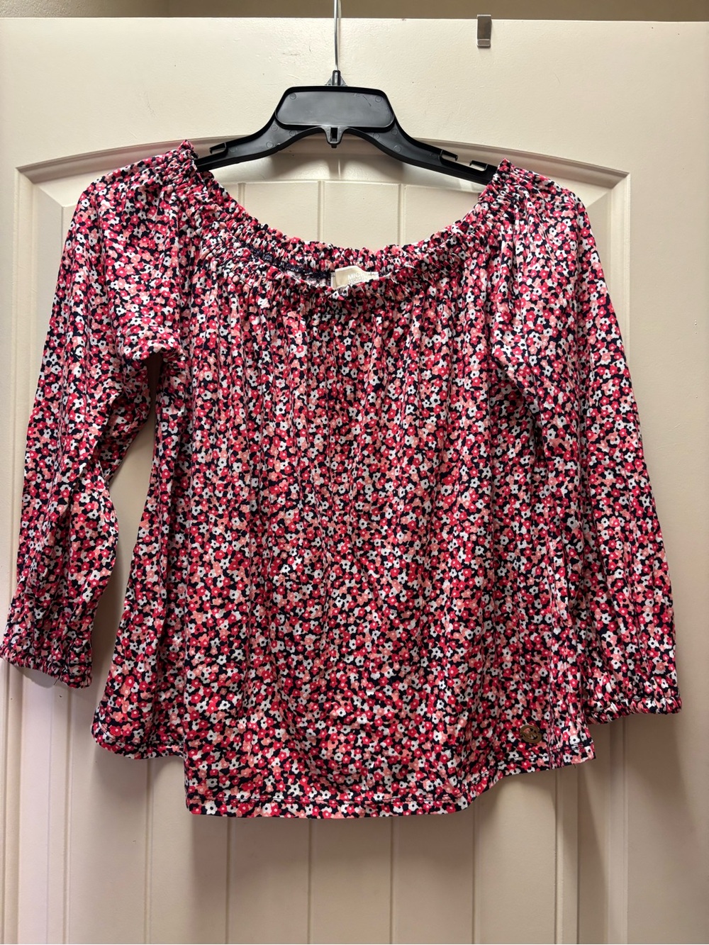 Michael Kors Pink Floral Peasant Blouse